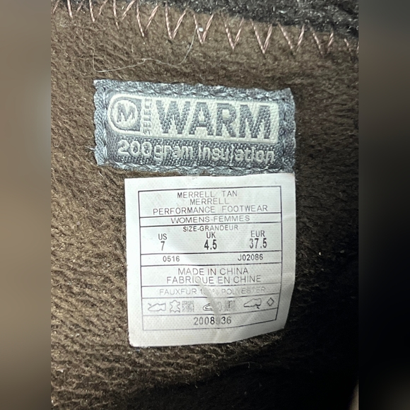 Merrel Leather 200 gram Performance Boots Tan Color Size 7 - Picture 3 of 6